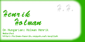 henrik holman business card